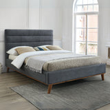 Fabric King Size Bed With Sprung Slatted Base - Mayfair