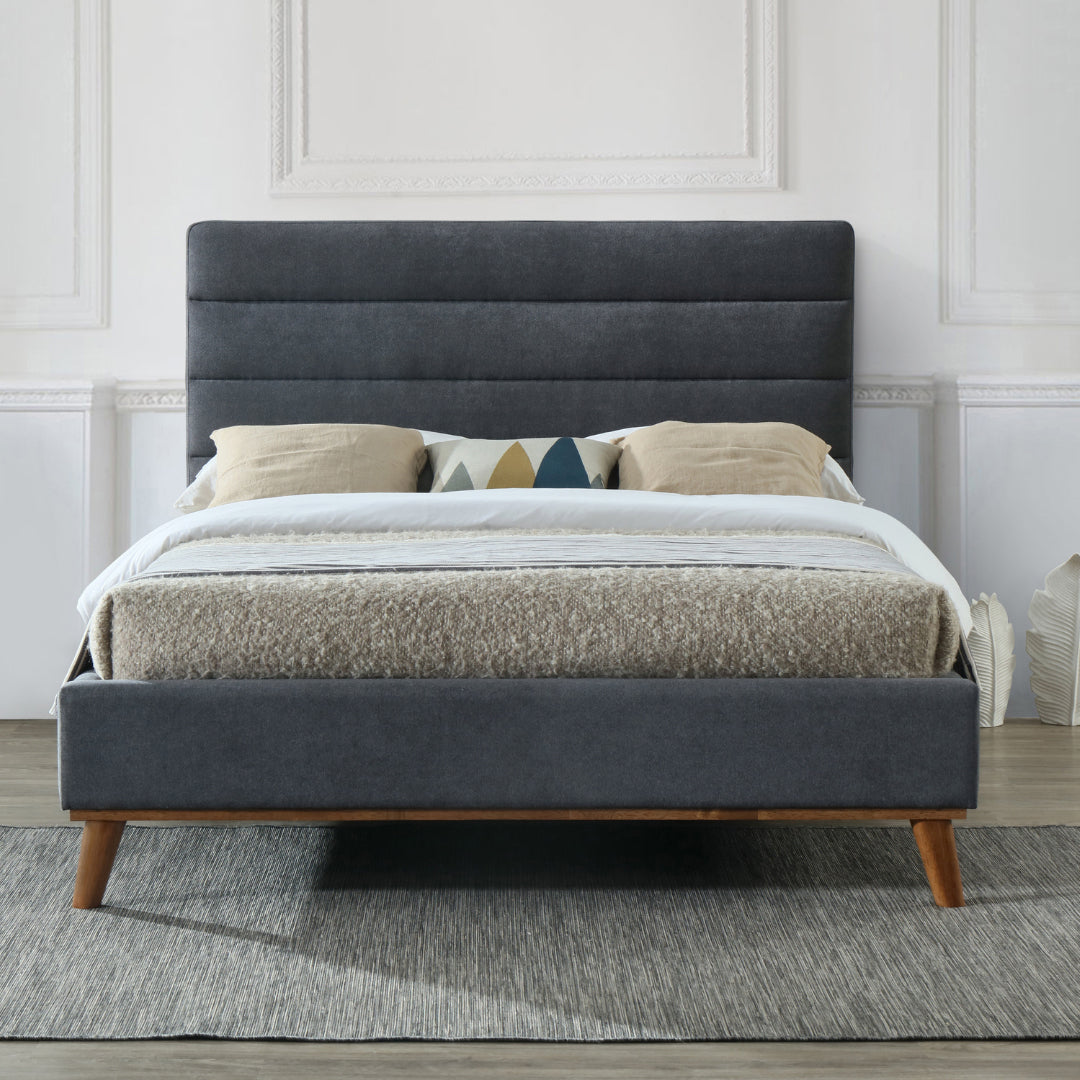 Fabric King Size Bed With Sprung Slatted Base - Mayfair