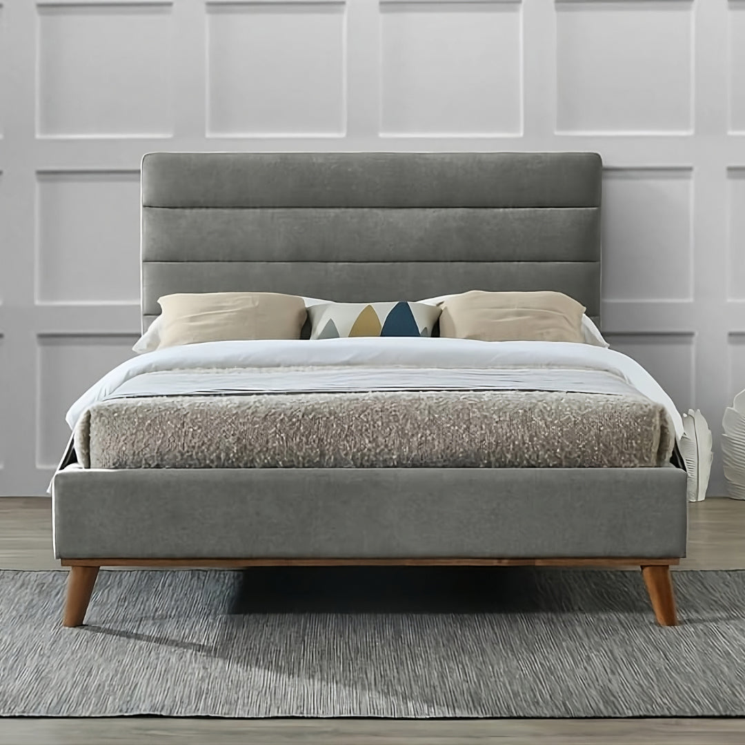 Fabric King Size Bed With Sprung Slatted Base - Mayfair
