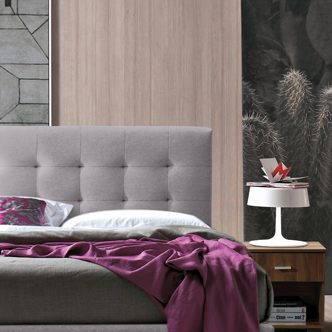Fabric King Size Bed With Sprung Slatted Base - Novara