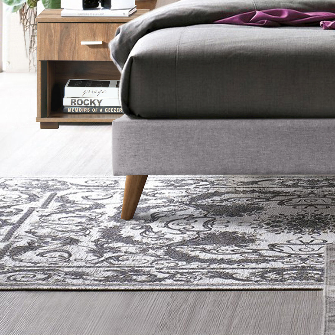 Fabric King Size Bed With Sprung Slatted Base - Novara
