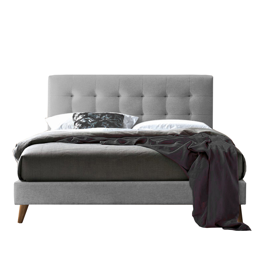 Fabric King Size Bed With Sprung Slatted Base - Novara