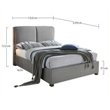 Fabric King Size Bed With Sprung Slatted Base - Oakland