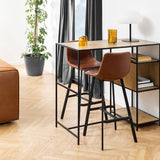 Faux Leather Bar Chairs in Set Of 2 - Oregon