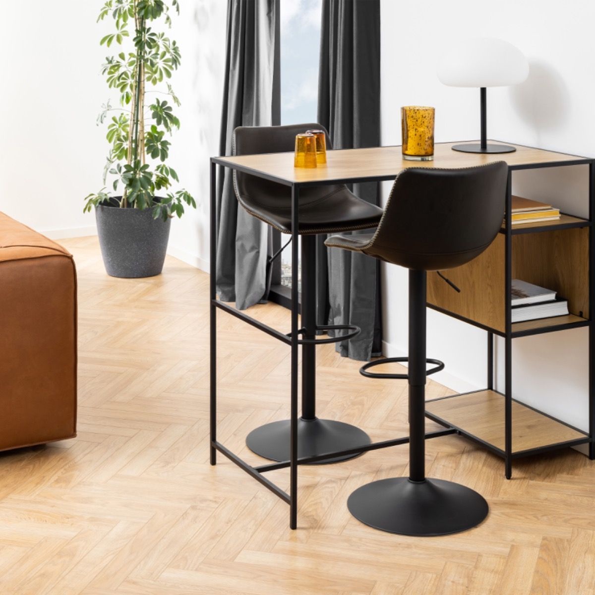 Faux Leather Bar Stool With Gas-Lift Function - Oregon