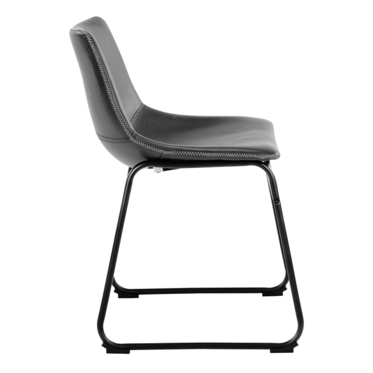 Faux Leather Dining Chairs in Set Of 2 With Cream Stitching - Oregon