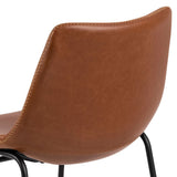 Faux Leather Dining Chairs in Set Of 2 With Cream Stitching - Oregon