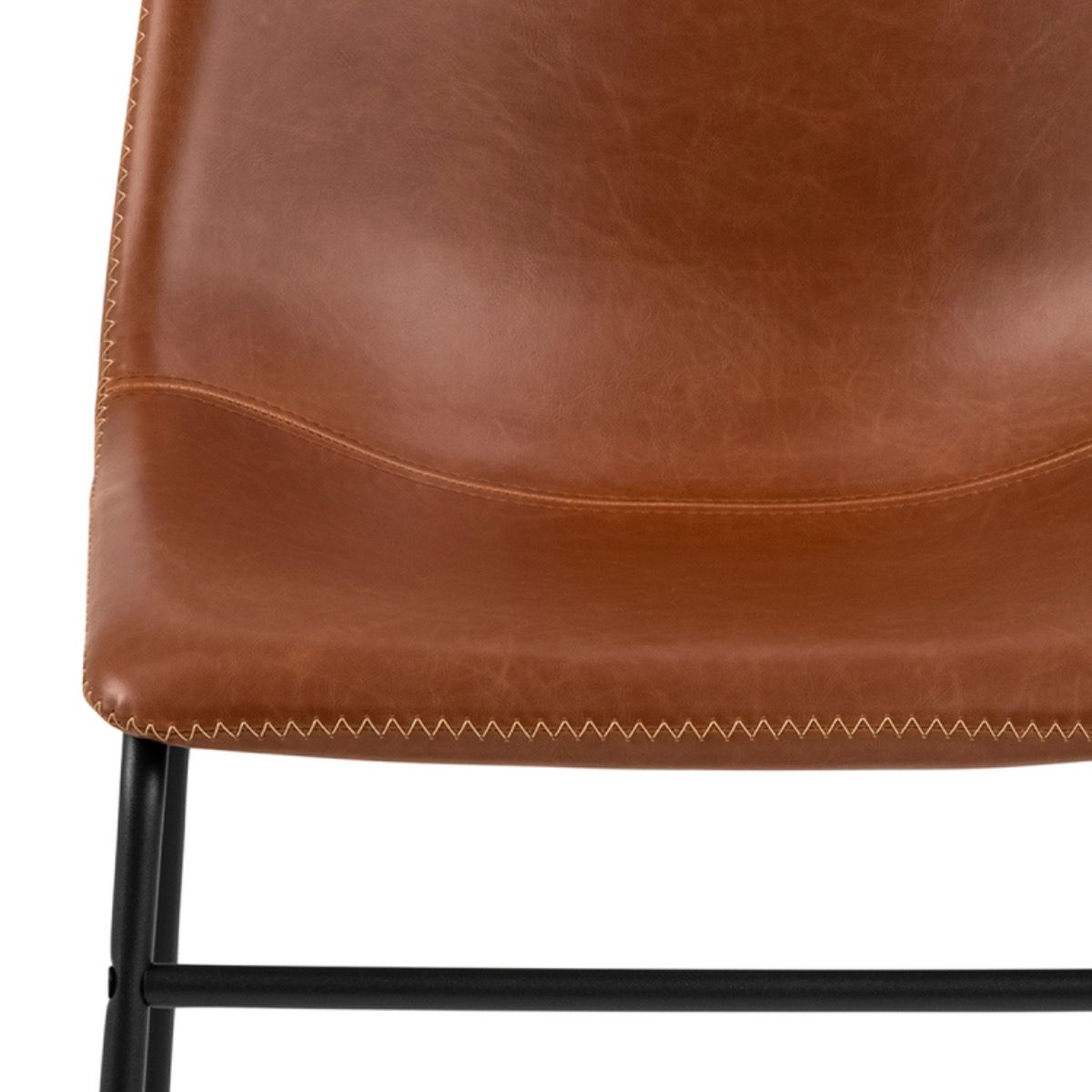 Faux Leather Dining Chairs in Set Of 2 With Cream Stitching - Oregon