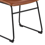 Faux Leather Dining Chairs in Set Of 2 With Cream Stitching - Oregon