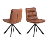 Faux Leather Dining Chairs in Set of 2 With Swivel Function - Dean