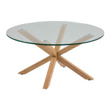 Glass Coffee Table 82cm Wide Round - Heaven