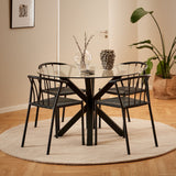 Glass Dining Table for 4 People 119cm Round - Heaven