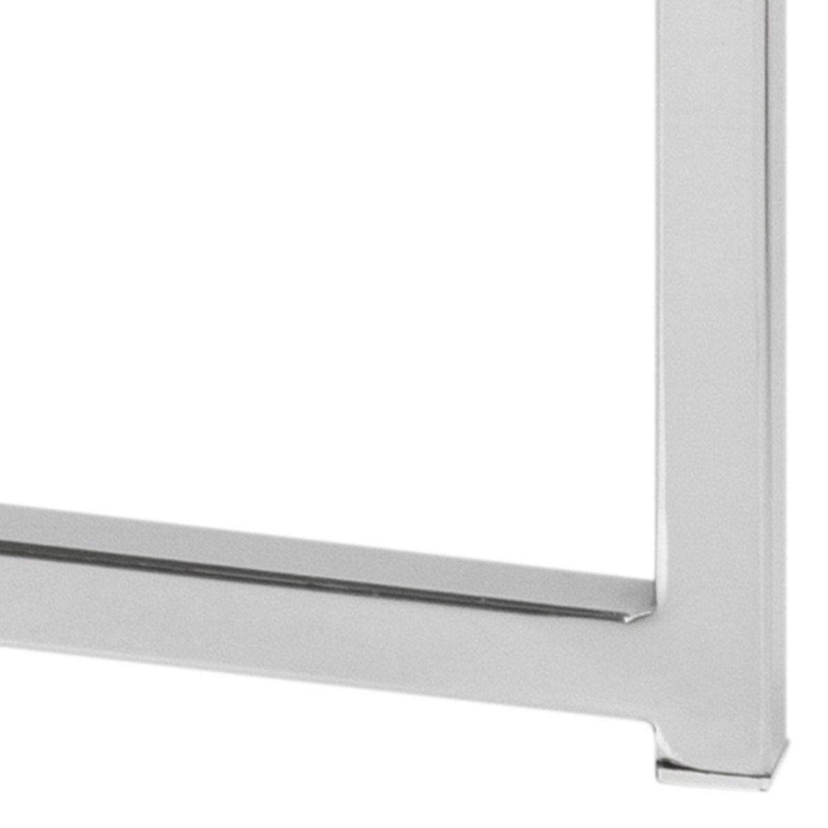 Glass Side Table Square With Chrome Metal X-Frame - Cross