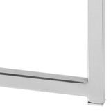 Glass Side Table Square With Chrome Metal X-Frame - Cross