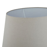 Grey Linen Shade Table Lamp With Brown Round Ceramic Base - Siena