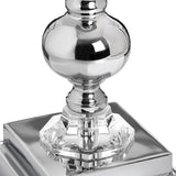 Grey Linen Shade Table Lamp With Chrome Metal Base - Metis