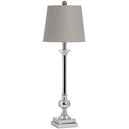Grey Linen Shade Table Lamp With Chrome Metal Base - Metis