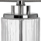 Grey Linen Shade Table Lamp With Clear Glass Base - Roma