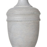 Grey Linen Shade Table Lamp With White Wooden Base - Lentia