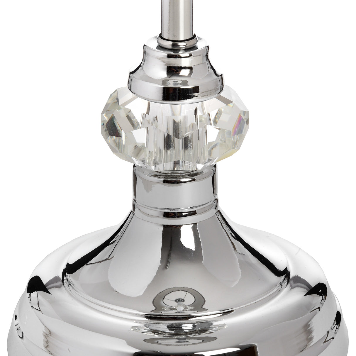 Grey And White Shade Table Lamp With Chrome Metal Base - Genoa