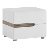 High Gloss Bedside Cabinet With 2 Drawers - Chelsea