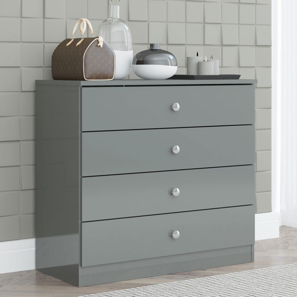 High Gloss Chest Of 4 Drawers - Denver