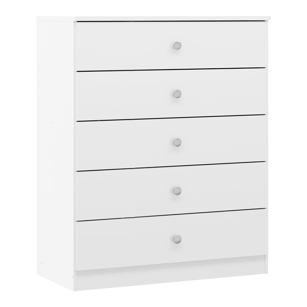 High Gloss Chest Of 5 Drawers - Denver
