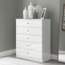 High Gloss Chest Of 5 Drawers - Denver