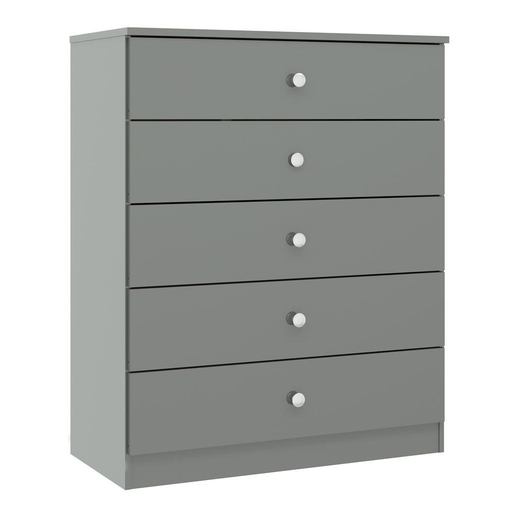 High Gloss Chest Of 5 Drawers - Denver