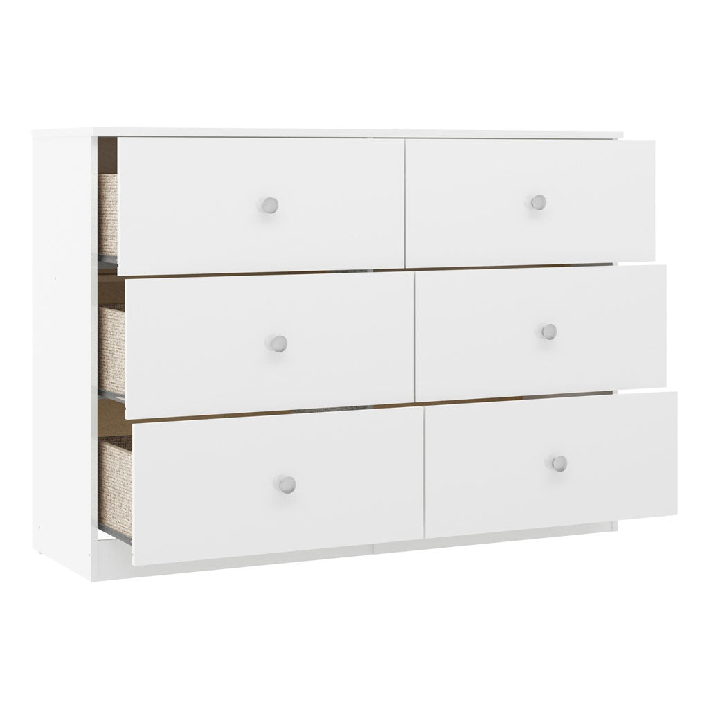 High Gloss Chest Of 6 Drawers - Denver