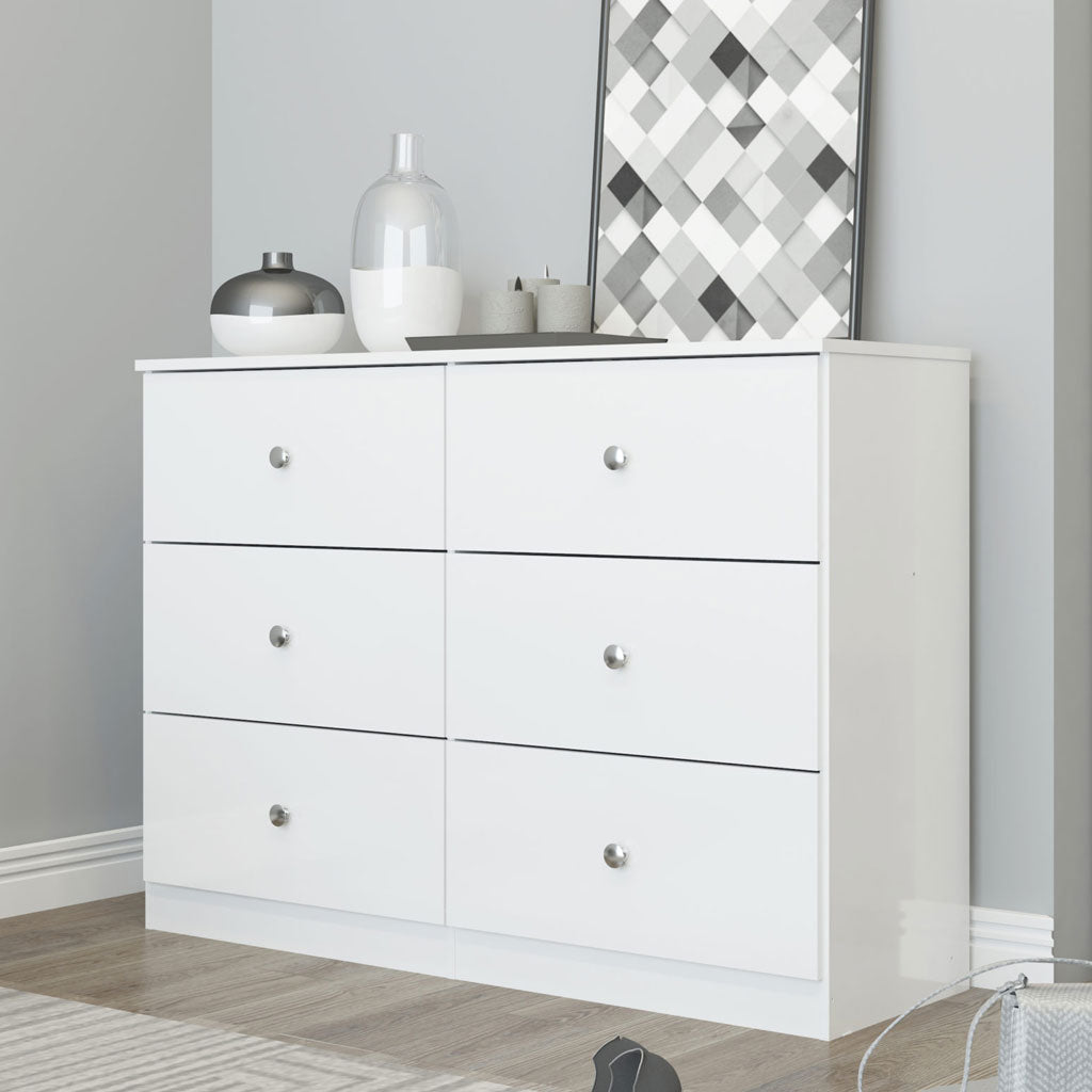 High Gloss Chest Of 6 Drawers - Denver