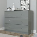 High Gloss Chest Of 6 Drawers - Denver