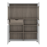 High Gloss Display Cabinet 109cm Wide Low With 2 Doors - Chelsea
