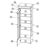 High Gloss Display Cabinet Left Hand With 1 Door And LED Lights - Ashburn
