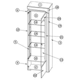 High Gloss Display Cabinet Right Hand With 1 Door And LED Lights - Ashburn
