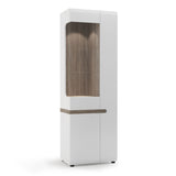 High Gloss Display Cabinet Tall Narrow Right Handed With 3 Doors - Chelsea