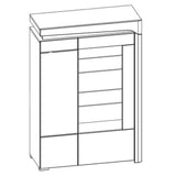 High Gloss Display Cabinet With 2 Doors And LED Lights - Cedar