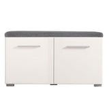High Gloss Hallway Seating Bench With 2 Doors - Benton