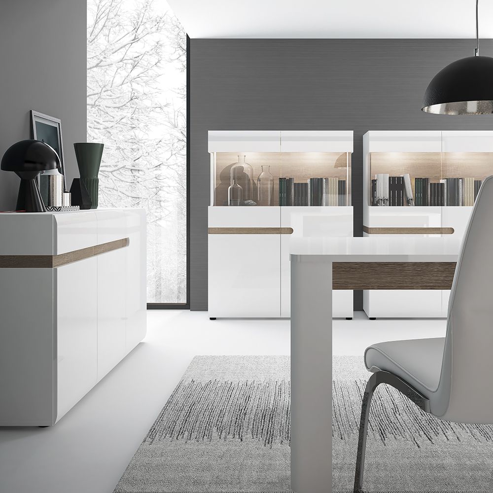High Gloss Sideboard With 2 Doors And 1 Drawer - Chelsea