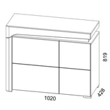 High Gloss Storage Cabinet With 2 Doors And LED Lights - Cedar