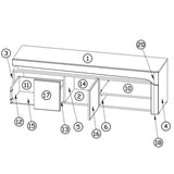 High Gloss TV Stand With 2 Doors And LED Lights - Cedar