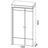 High Gloss Wardrobe With 2 Doors And LED Lights - Ashburn