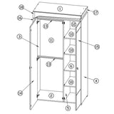 High Gloss Wardrobe With 2 Doors And LED Lights - Cedar
