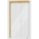 High Gloss Wardrobe With 2 Doors And LED Lights - Cedar