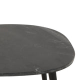 Marble Top Coffee Table With Black Metal Legs - Opal