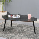 Marble Top Coffee Table With Black Metal Legs - Opal