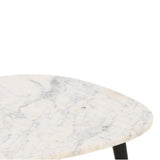 Marble Top Coffee Table With Black Metal Legs - Opal