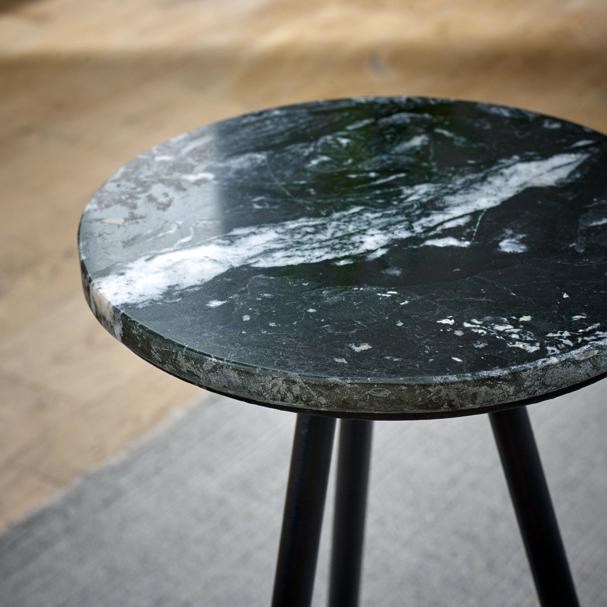 Marble Top Coffee Table Round With Metal Legs - Opal