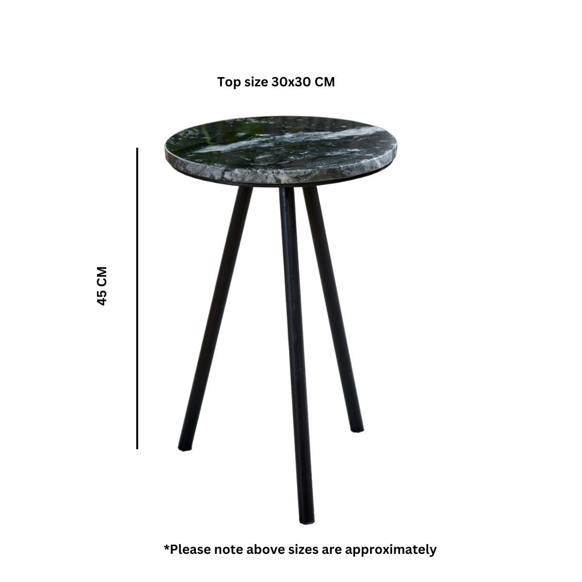Marble Top Coffee Table Round With Metal Legs - Opal