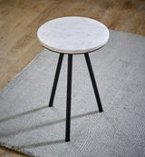 Marble Top Coffee Table Round With Metal Legs - Opal